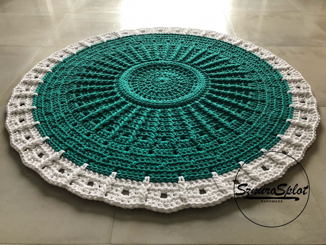 Okrągły dywan ze sznurka o średnicy 110 cm._photo1