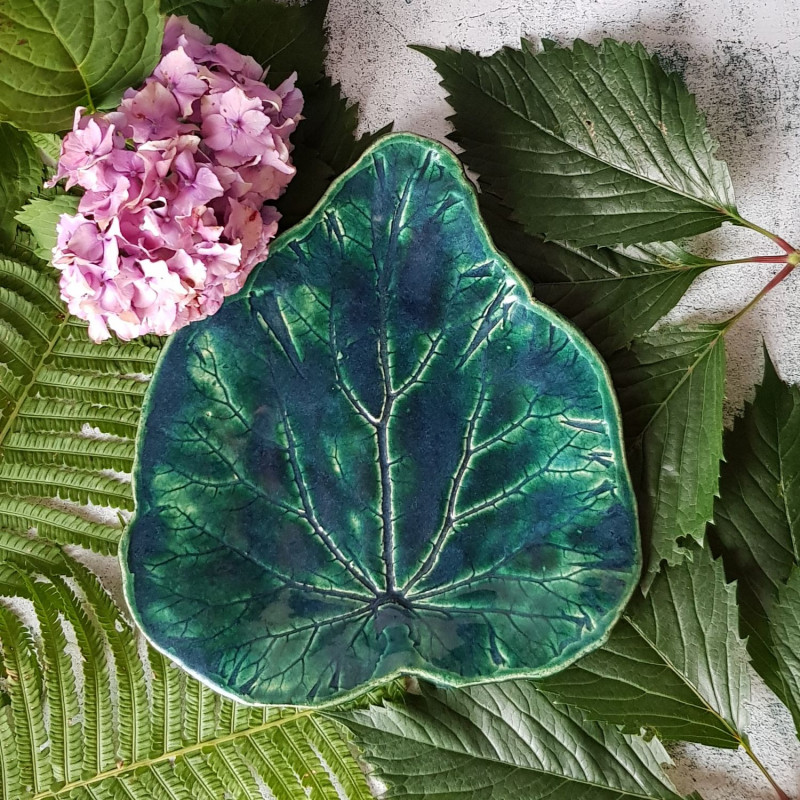 Patera, liść rabarbaru XL w pięknej zieleni_photo1