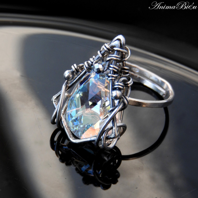 Pierścionek srebrny z kryształem Swarovskiego_photo1