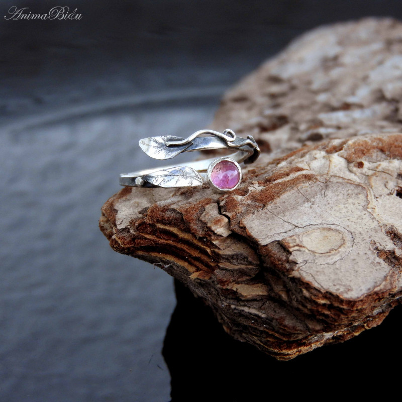 Pierścionek srebrny z różowym turmalinem_photo1