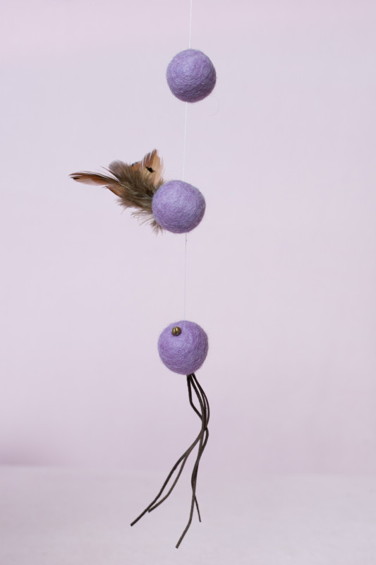 piłeczki wełniane WOOL WOOL dla kota, fioletowe_photo1