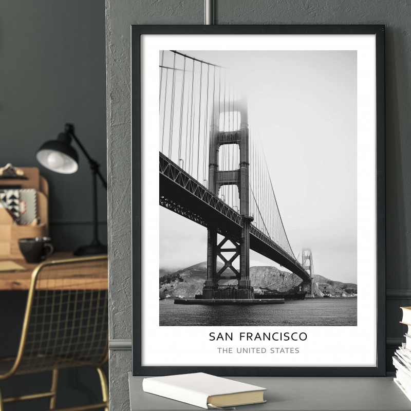 Plakat  czarno biały -   San Francisco (8-2-0016)_photo1