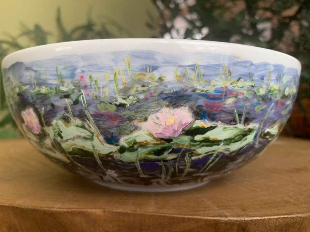 Półmisek ręcznie malowany lilie wodne_photo1