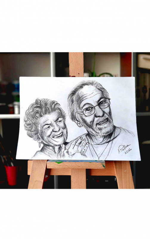 Portret babci i dziadka, ołówek a4_photo1