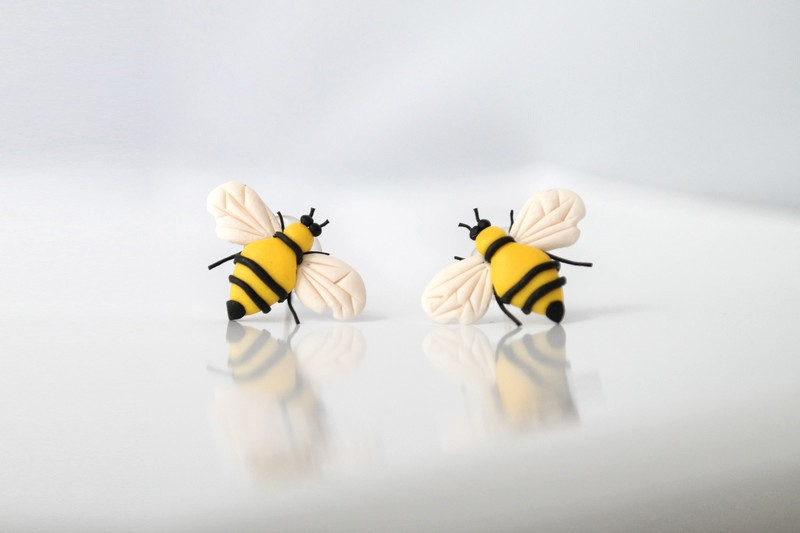 Pszczoły - designerskie kolczyki wkręty_photo1