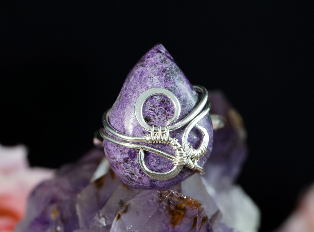 Purpuryt, srebrny pierścionek z purpurytem_photo1