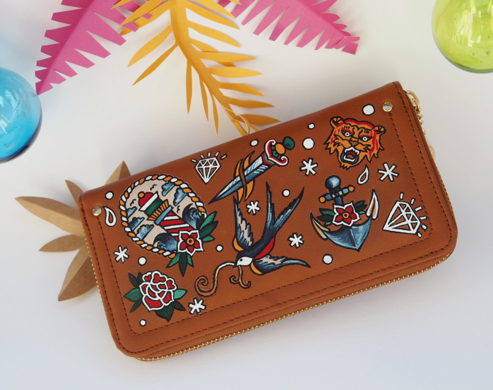 ręcznie malowany portfel damski VINTAGE TATTOO_photo1