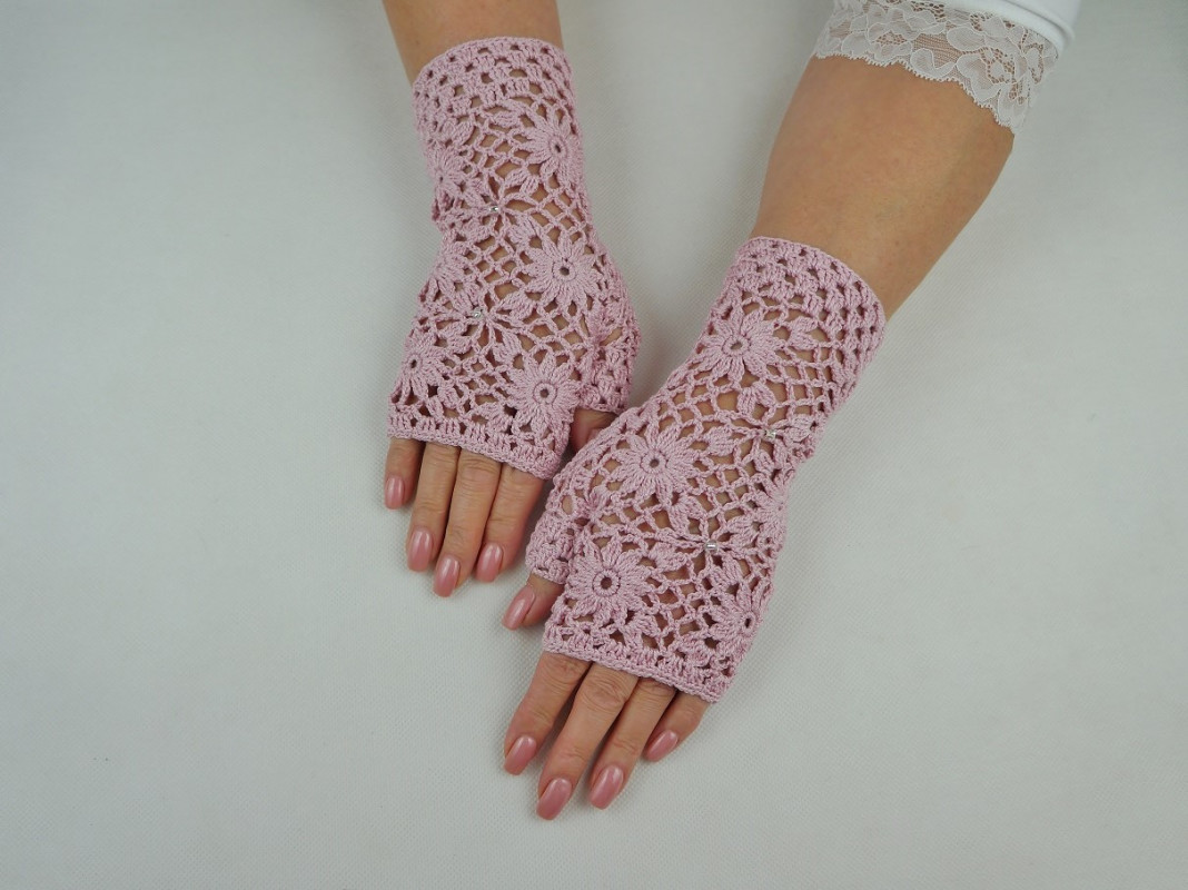 Rękawiczki handmade pink_photo1