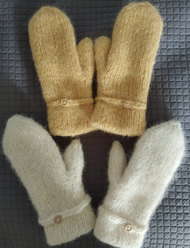 Rękawiczki podwójne Fluffy dziergane z alpaki_photo1