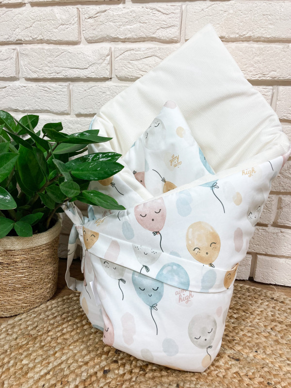 Rożek niemowlęcy Baloniki bawełna + velvet_photo1