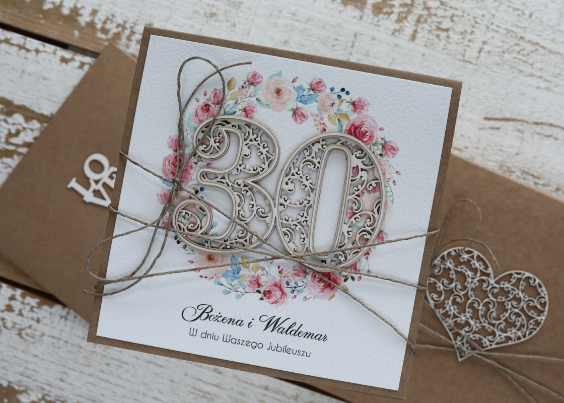 Rustykalna kartka na rocznicę ślubu 10,20, 30, 40_photo1