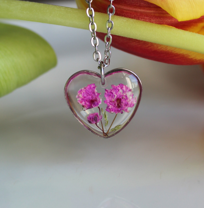 serce srebrne kwiaty różowy fioletowy dziewczęcy_photo1