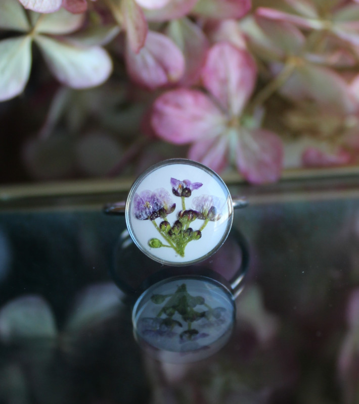 Srebrny pierścionek z kwiatem smagliczka 002_photo1