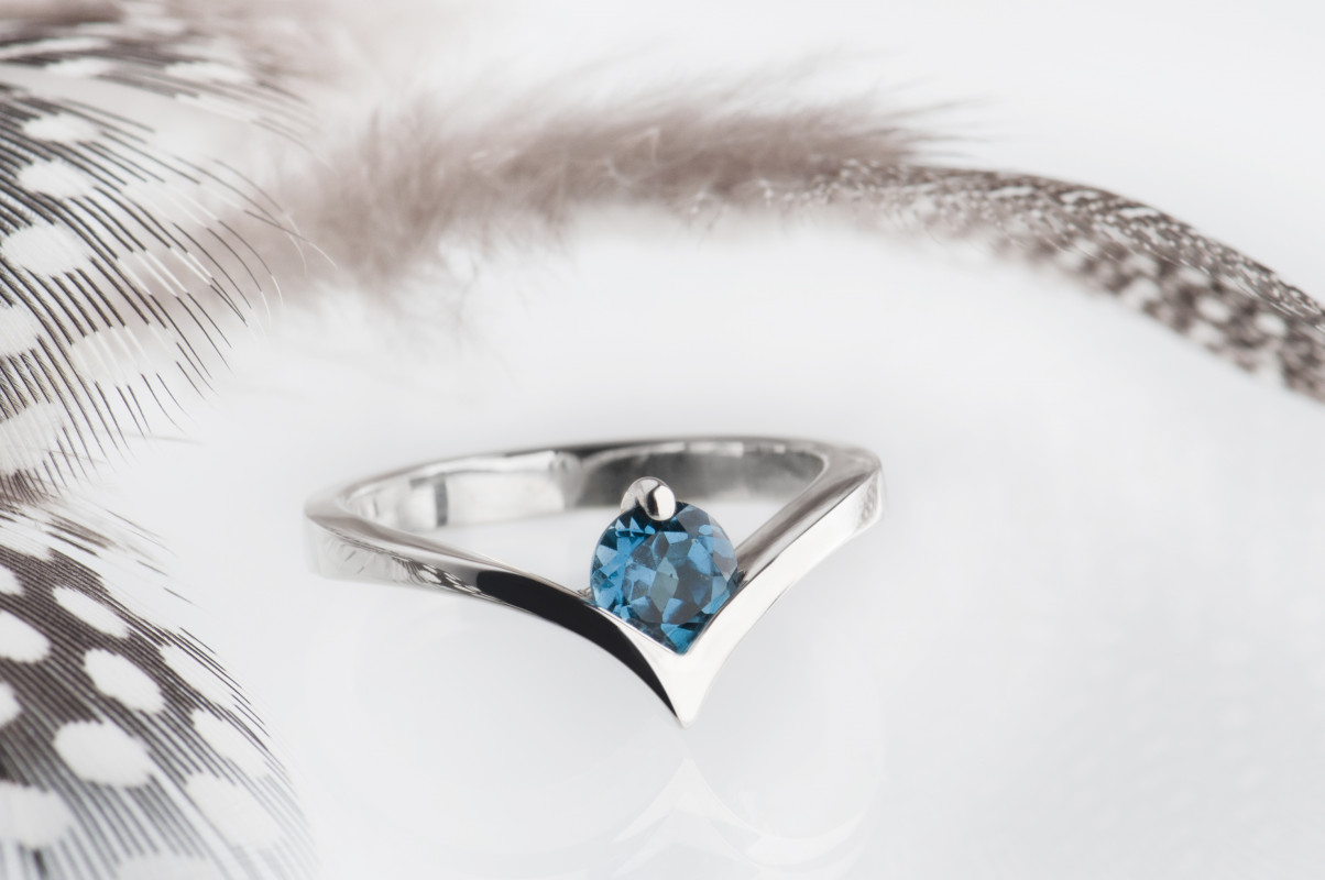Srebrny pierścionek z topazem London blue_photo1