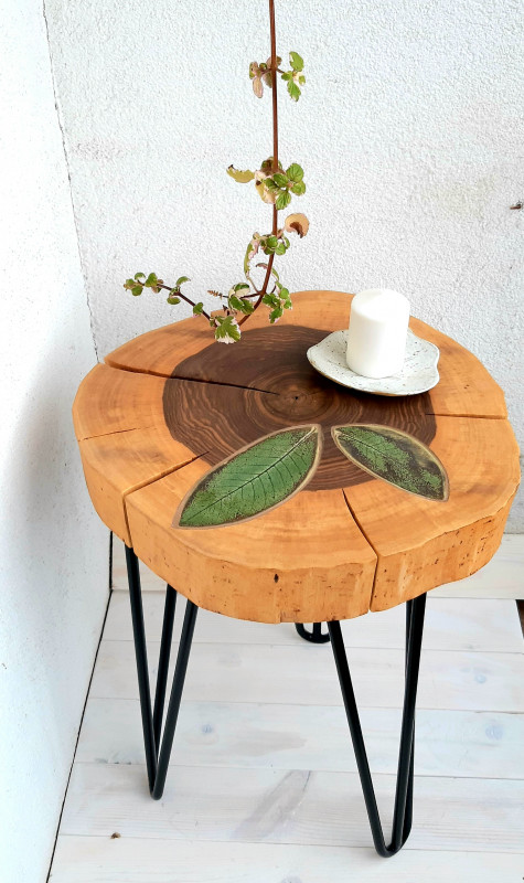 Stolik drewniany z ceramiką green2_photo1