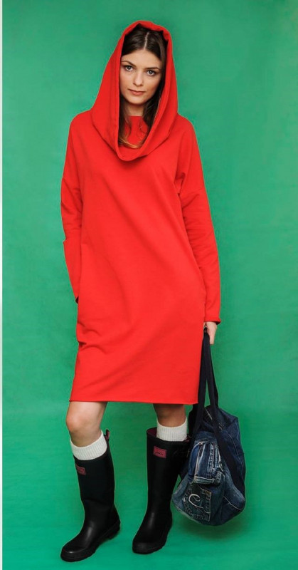 Sukienka z kominem why not oversize czerwona_photo1