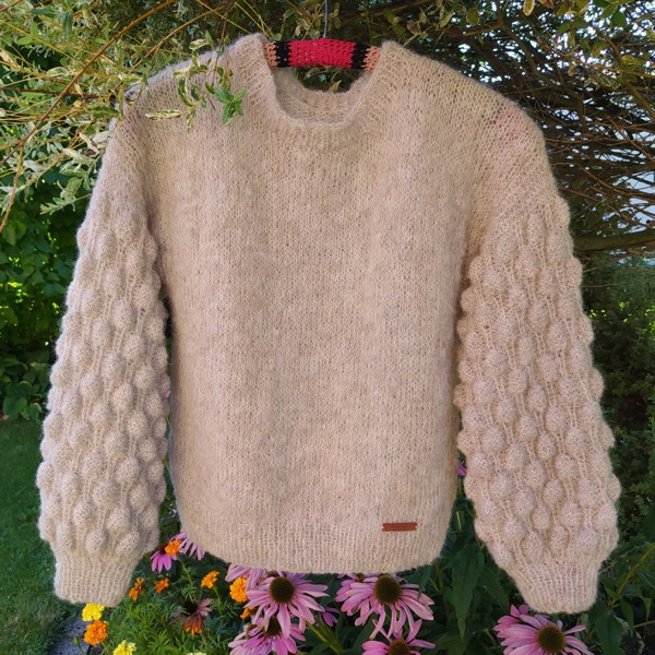 Sweter alpaka z bąbelkami beż_photo1