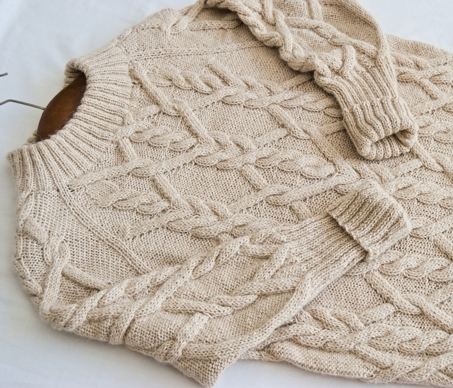 Sweter - tunika z czystej alpaki beżowa_photo1