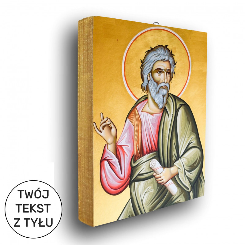 Święty Andrzej  Apostoł - ikona z tekstem z tyłu_photo1