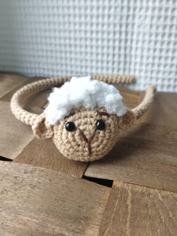 szydełkowa opaska do włosów owieczka, owca_photo1