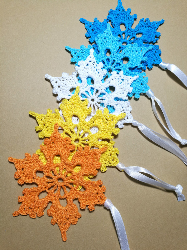 Szydełkowe śnieżynki x 5, dekoracje na choinkę_photo1