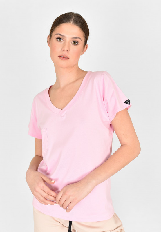 T-shirt V-Neck różowa Landrynka_photo1