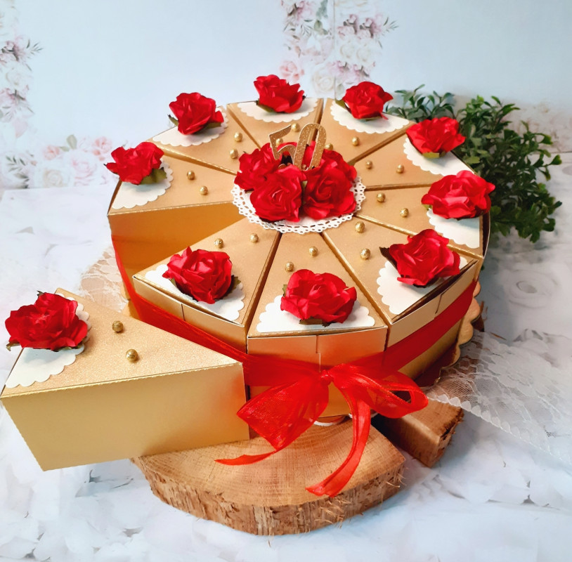 Tort z papieru na słodycze Złote Gody lub urodziny_photo1