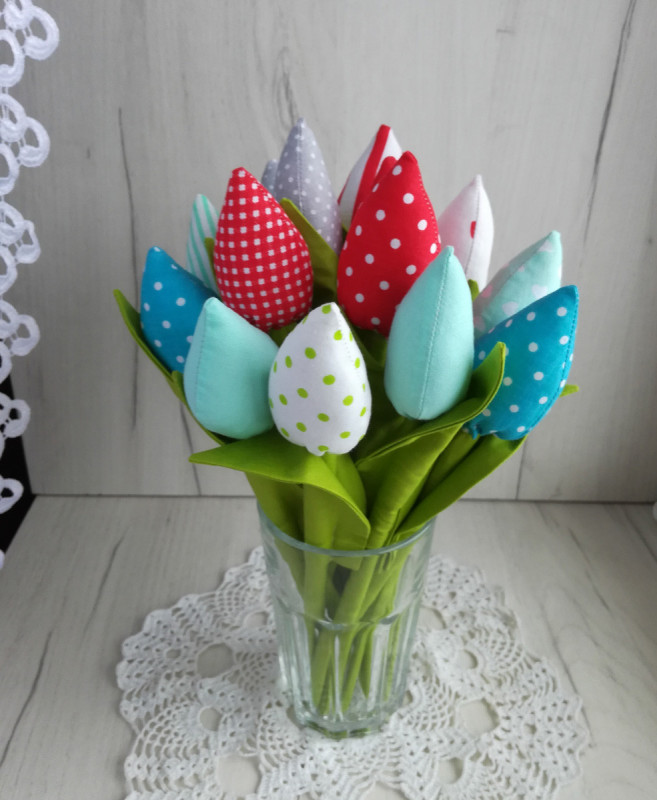 Tulipany materiałowe urodziny prezent dekoracja_photo1