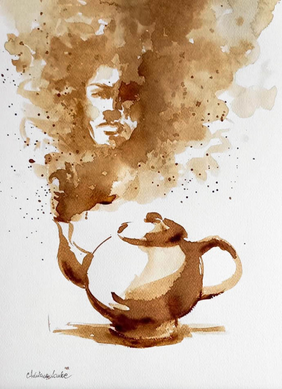 "Wspomnienie" obraz malowany kawą_photo1