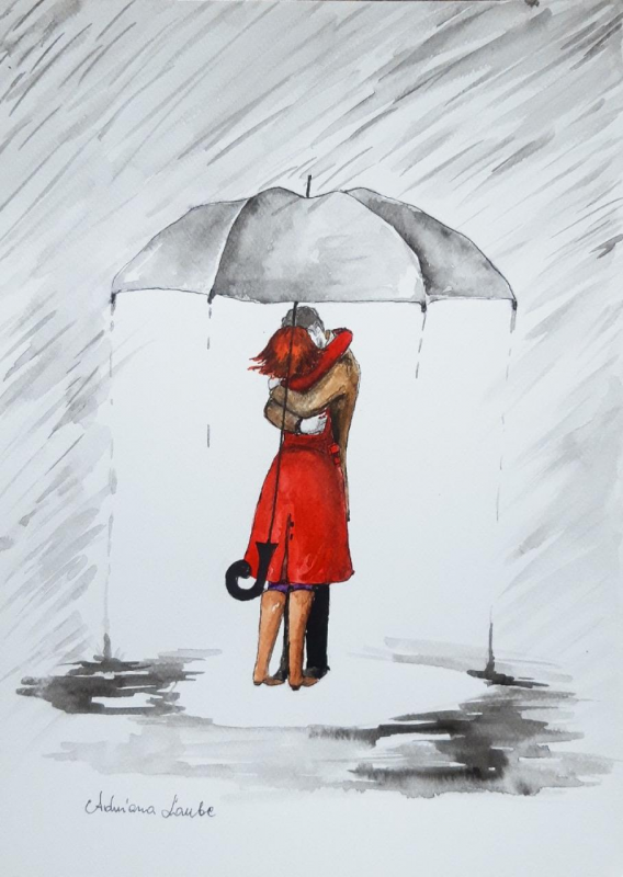 "Zakochanym parasol sam się trzyma" akwarela_photo1