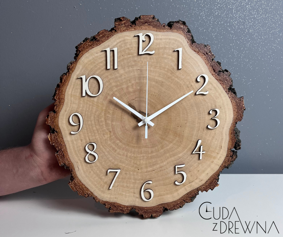 Zegar drewniany z plastra brzozy 30 cm na ścianę_photo1