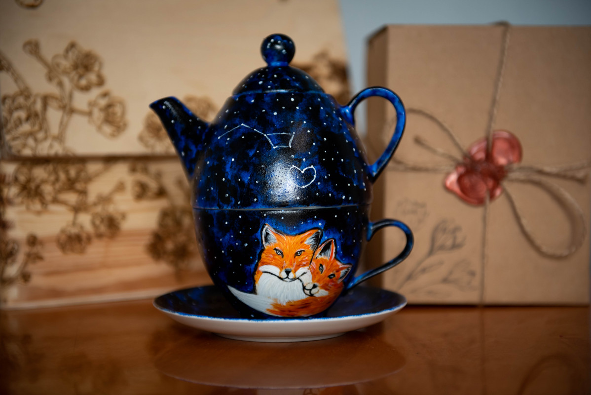 Zestaw do herbaty - Tea for One galaktyczne lisy_photo1