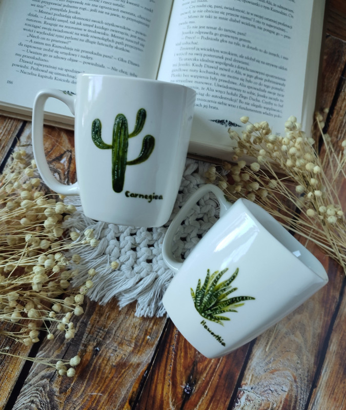 Zestaw kubki kaktusy ręcznie malowane_photo1