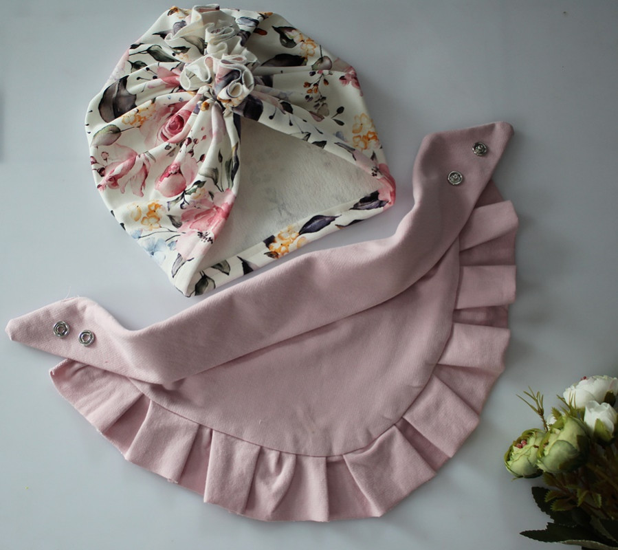 Zestaw turban + chusta romantyczne kwiaty wiosna/jesień_photo1