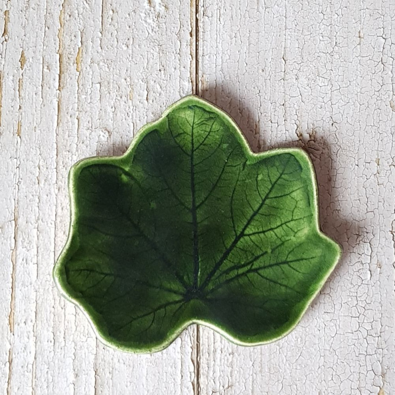 Zielony liść podstawka ceramiczna_photo1