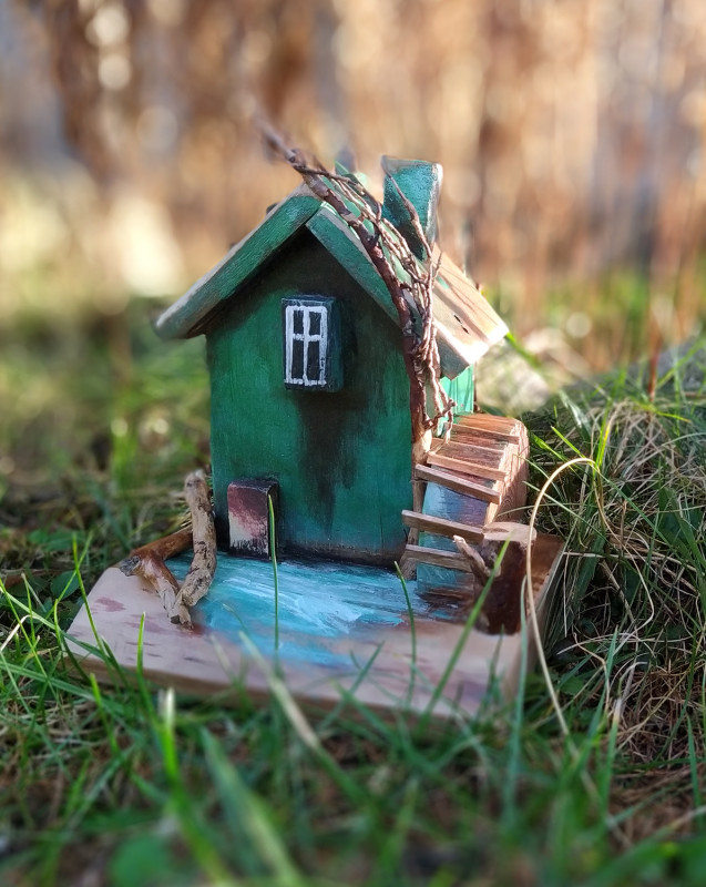 Zielony młyn - domek, dekoracja z drewna_photo1